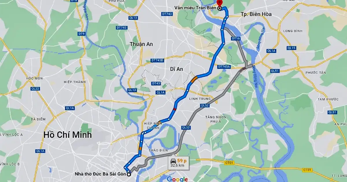 đường đi đến Văn Miếu Trấn Biên