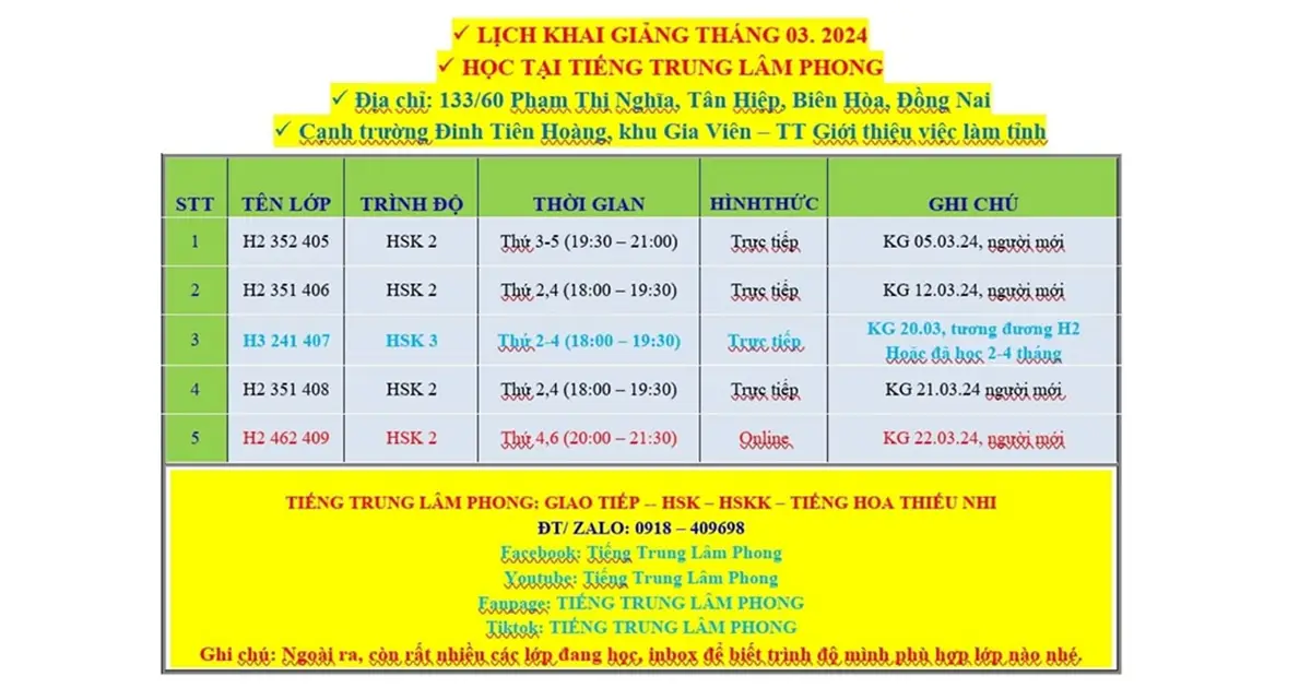 Tiếng Trung Lâm Phong