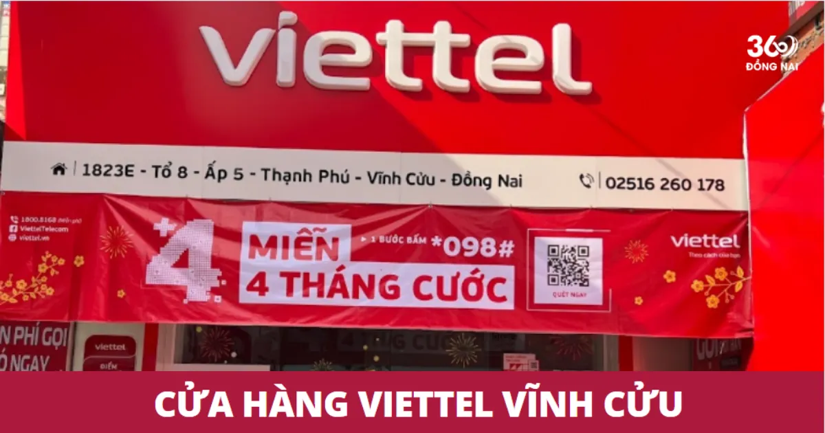 Điểm giao dịch, cửa hàng Viettel ở Vĩnh Cửu năm 2025