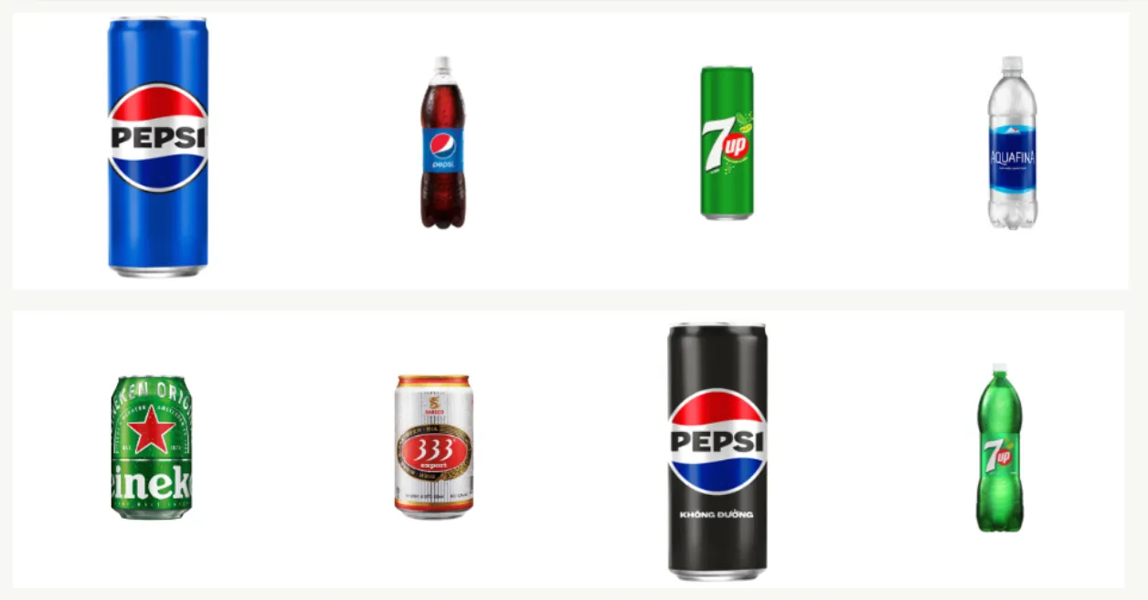 Menu đồ uống The Pizza Company