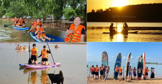 Chèo SUP trên hồ Trị An